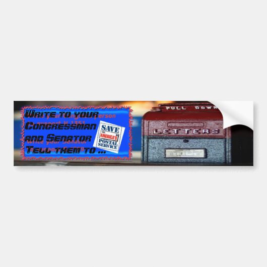 Sparen de Postale Dienst van Amerika Bumpersticker (Voorkant)