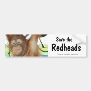 Sparen de Redhead Orangutan Wildlife Bumpersticker
