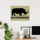 Sparen de Rhinoceros Poster (Thuiskantoor)