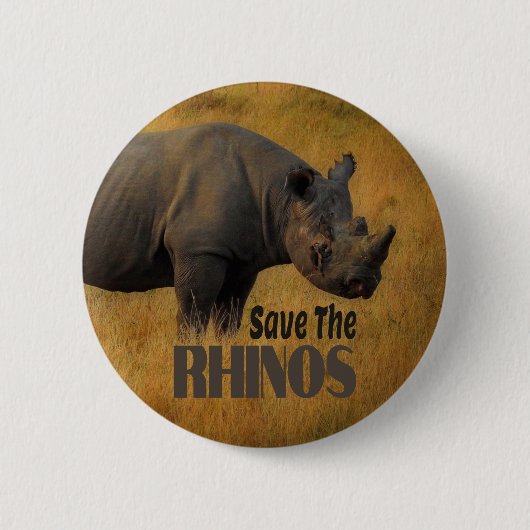 Sparen de Rhinos Ronde Button 5,7 Cm (Voorkant)