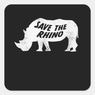Sparen de Rijn Anti Poaching Rhinoceros Vierkante Sticker