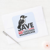 Sparen de Rode-cockpit Woodpecker Vierkante Sticker (Envelop)
