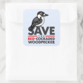 Sparen de Rode-cockpit Woodpecker Vierkante Sticker (Tas)