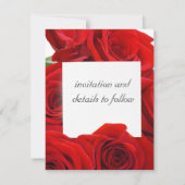 Sparen de rode de rozenuitnodiging van de Datum Save The Date (Achterkant)