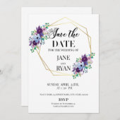 Sparen de Sjabloon van de Uitnodiging van de Datum (Voorkant / Achterkant)