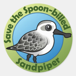 Sparen de Spoonnavelsandpiper Ronde Sticker