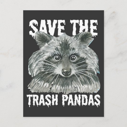 Sparen de Trash Pandas - het Vreemde Raccoon Bewus Briefkaart (Voorkant)