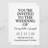 Sparen de Uitnodiging van de Datum (Voorkant / Achterkant)