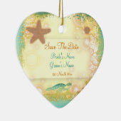 Sparen de uitnodigingen van het datumornament keramisch ornament (Rechts)