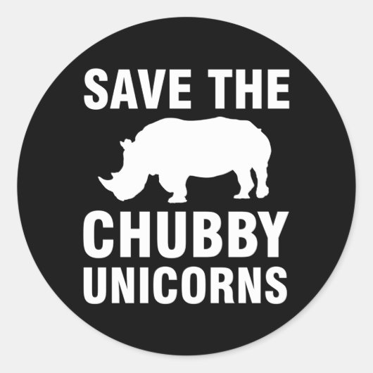 Sparen de Unicorns van de Chubby Ronde Sticker (Voorkant)