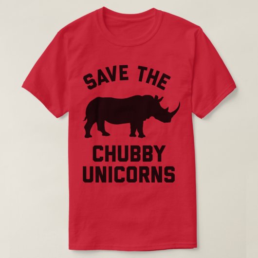 Sparen de Unicorns van de Chubby T-shirt (Design voorkant)