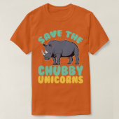 Sparen de Unicorns van de Chubby T-shirt (Design voorkant)