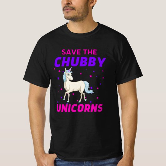 Sparen de Unicorns van de Chubby T-shirt (Voorkant)