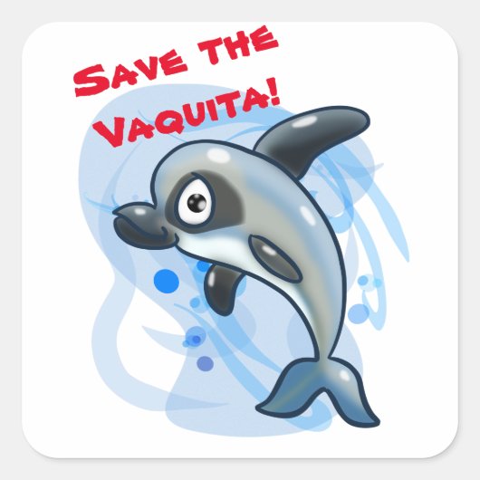 Sparen de Vaquita Vierkante Sticker (Voorkant)