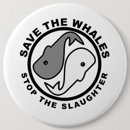 Sparen de Walvissen - Dierenrechten Ronde Button 6,0 Cm