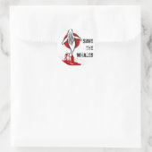 Sparen de Walvissen Ronde Sticker (Tas)