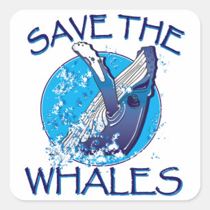 Sparen de Walvissen Vierkante Sticker