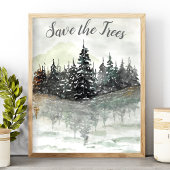 Sparen de Waterverf van de Bomen Pine BosEco Poster