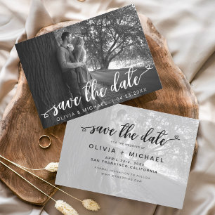 Sparen de Witte Handgeschreven Foto van de Datum Save The Date