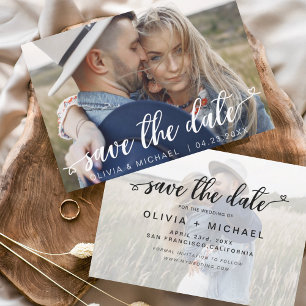 Sparen de Witte Handgeschreven Foto van de Datum Save The Date