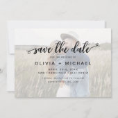 Sparen de Witte Handgeschreven Foto van de Datum Save The Date (Achterkant)