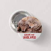 Sparen de Wolven Ronde Button 3,2 Cm (Voorkant /achterkant)