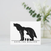 Sparen de Wolven (witte ver.) Briefkaart (Staand voorkant)