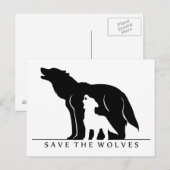 Sparen de Wolven (witte ver.) Briefkaart (Voorkant / Achterkant)