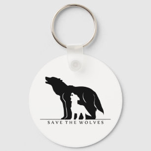 Sparen de Wolven (witte ver.) Sleutelhanger