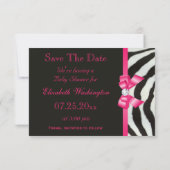 Sparen de Zebra van het Baby shower van de Datum h Save The Date (Achterkant)