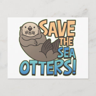 Sparen de Zee otters Briefkaart