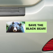 Sparen de Zwarte Bumpersticker van het Beer (Op auto)