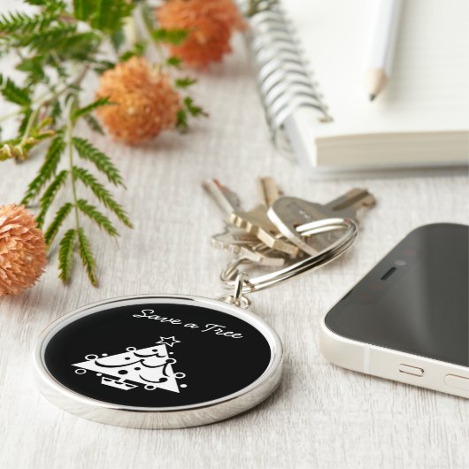 Sparen de Zwarte Ster van de Boom van de Kerst van Sleutelhanger (Zijkant)