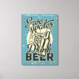  sparen Drink Beer ManCave Canvas Afdruk