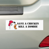 Sparen een Kip van de Kip A Zombie Bumpersticker (Op auto)