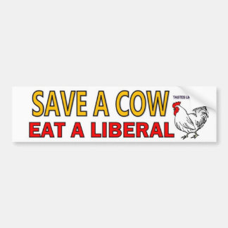 Sparen een Koe, eet een liberaal Bumpersticker