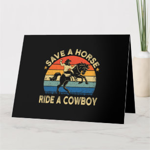 Sparen een paardengrappige ride een cowboy stijl kaart