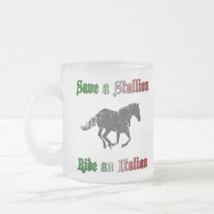 Sparen een Stallion Ride een Italiaanse Bevroren M Matglas Koffiemok