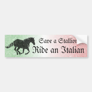 Sparen een Stallion Ride een Italiaanse Bumperstic Bumpersticker