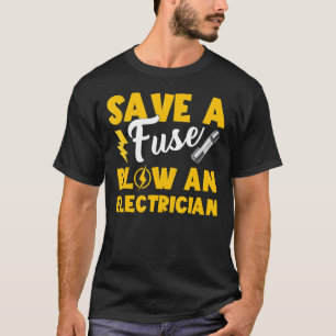 Sparen een zekering voor een electriciër vader t-shirt