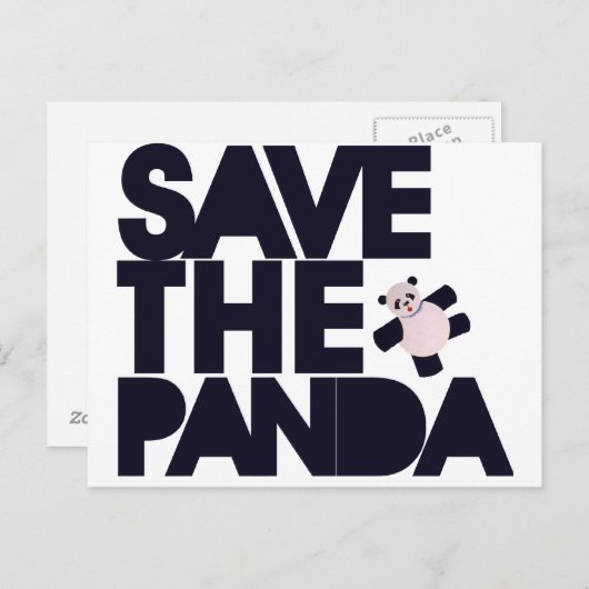 Sparen het Beer van Panda Briefkaart (Voorkant / Achterkant)