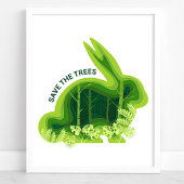 Sparen het bos Bunny Milieu Poster