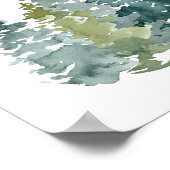 Sparen het bos van de Groene Waterverf van de Bome Poster (Hoek)
