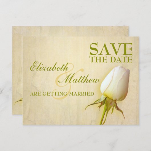 Sparen het Briefkaart van de Datum Enige Witte Roo (Voorkant / Achterkant)