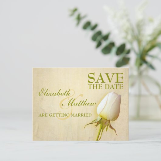 Sparen het Briefkaart van de Datum Enige Witte Roo (Staand voorkant)