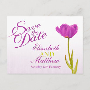Sparen het Briefkaart van de Datum paarse tulpkuns