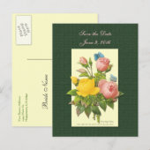 Sparen het Briefkaart van de Roze Gele Rozen van d (Voorkant / Achterkant)