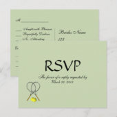 Sparen het Briefkaart van de Tennis RSVP van het M (Voorkant / Achterkant)