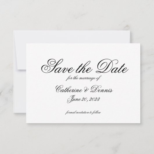 Sparen het Eenvoudige Manuscript van de Datum - Ca Save The Date (Achterkant)