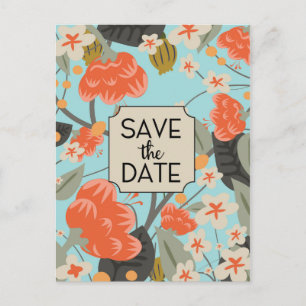 Sparen het Floral patroon van de Datum Briefkaart